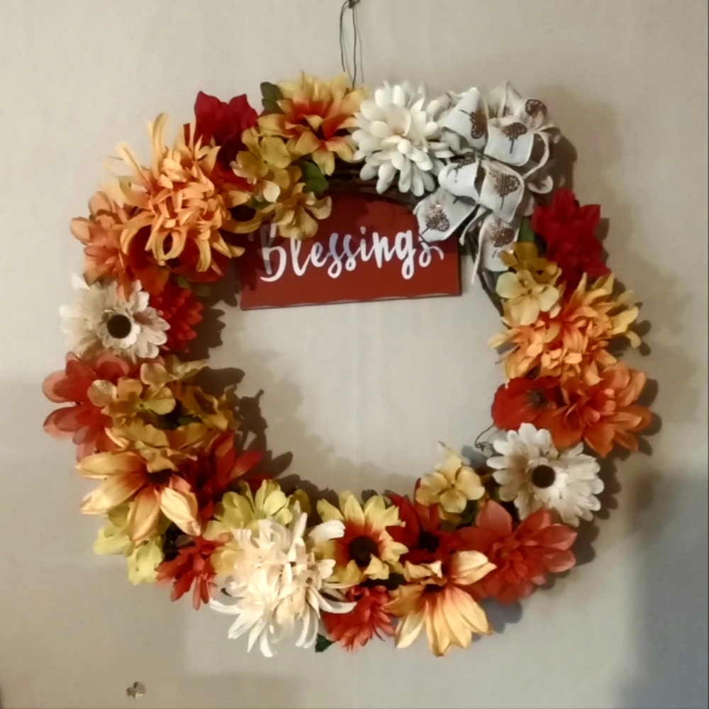 19 inches wide Fall Wreath